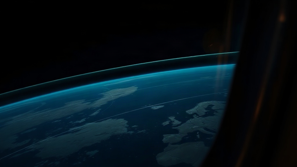 Night earth with teal flight arcs