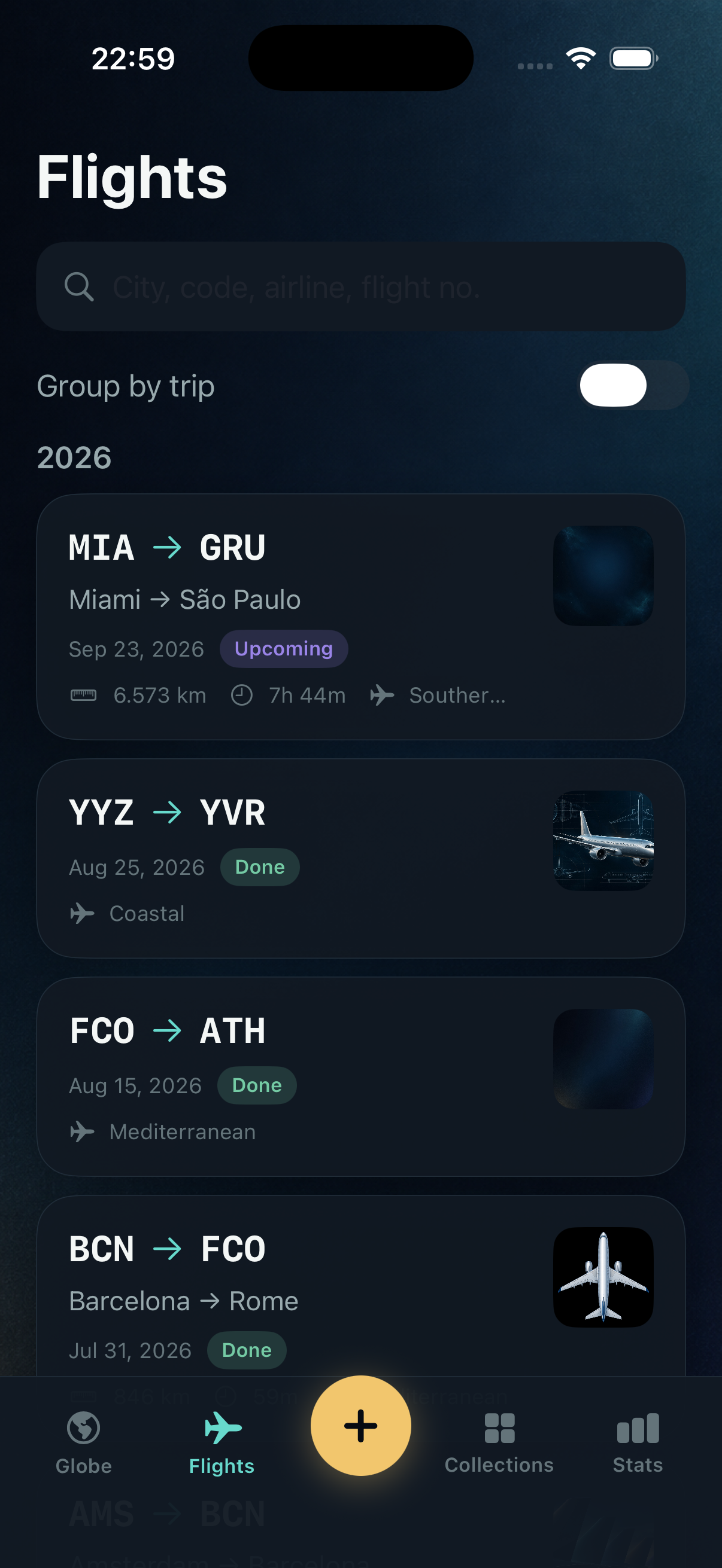 Flight list