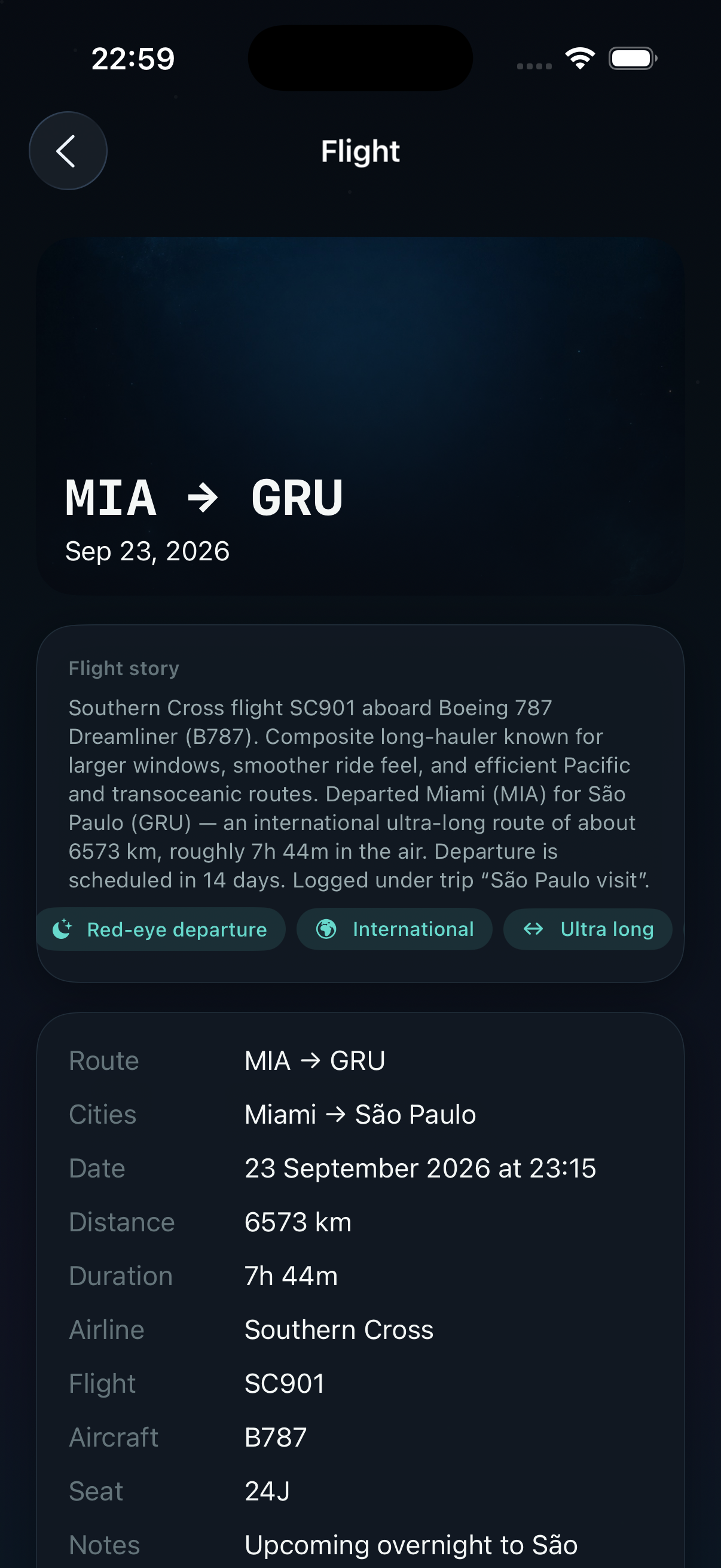 Flight detail